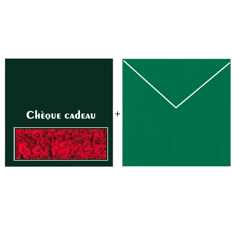 Chèques cadeaux + enveloppe design